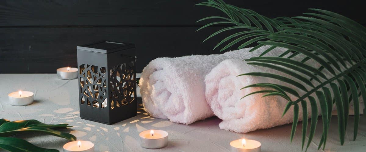 Natural elements for spa with candles